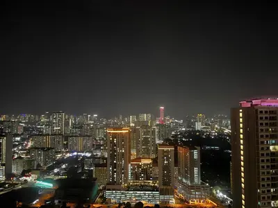a city skyline at night with lit buildings at Urban Suites R l 6pax 2R2B l SeaView &CityView l Georgetown in Jelutong
