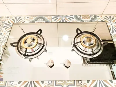 two lights hanging from a ceiling in a room at Mossy Forest Family Retreat II, 2-8 pax, Cameron Highlands in Cameron Highlands