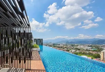 a view of a swimming pool on top of a building at Seri Ipoh - Horizon Apartment in Ipoh