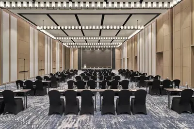 a large conference room with tables and chairs at Marriott Executive Apartments Penang in George Town