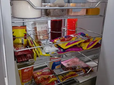 a refrigerator filled with lots of food and drinks at Homestay in manjung pr1ma segari-Melayu only in Lumut