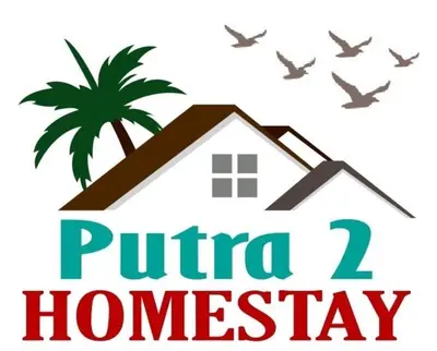 a logo for a house with a palm tree and birds at Putra 2 Homestay in Gua Musang