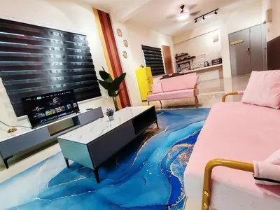 a room with a floor made out of a fish mural at Pavilionvillie M1T696 by irainbow in Ipoh