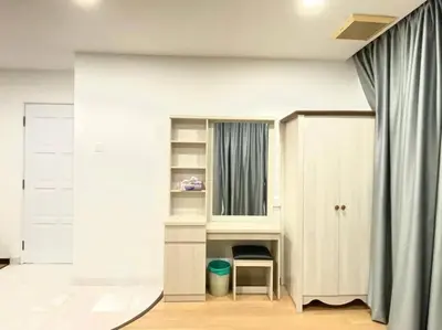 a room with a book shelf and a desk at Garden view bangalow wedding 12pax in Butterworth