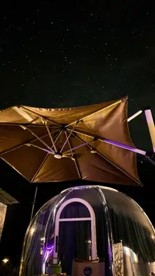 a truck with a large umbrella on top of it at The Starry Dome Family Room 2A 2K in Cameron Highlands
