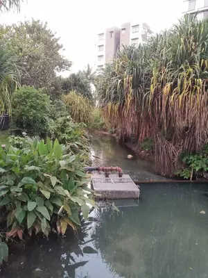 a body of water with a dock in the middle at By The Sea Deluxe Condo @ Batu Ferringhi Penang in Batu Ferringhi