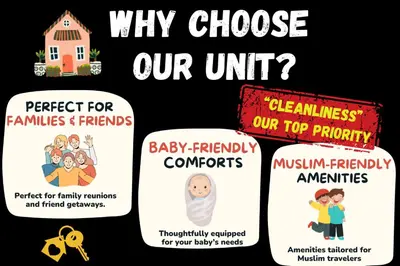 a set of four coffee cups with the words why choose our unit at Oceanfront Charm 2BR GurneyDrive#SeaviewGeorgetown in George Town
