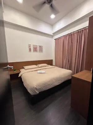 a bedroom with a bed and a ceiling at Adamhawa Homestay 2 Nova Cameron Highlands in Brinchang