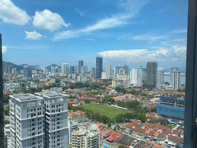a view of a city with tall buildings at Tropicana 218 Macalister by YueLai Inn in George Town
