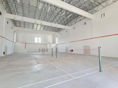 a large room with a court with volleyball nets at Premier Family Suite & City View Seven Houz Ipoh in Ipoh