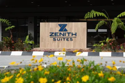 a zentil studios sign in front of a building at Zenith Suites Cameron in Tanah Rata