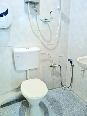 a bathroom with a toilet and a sink at Pine Lodge BY EVR Previously YSS indrawasih in Perai