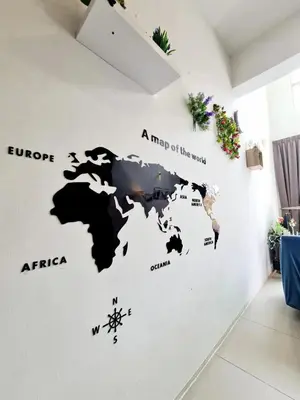 a map of the world wall sticker in a room at SweetHome Brinchang Pent House - Pasar Malam area in Brinchang