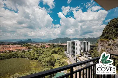a view from the balcony of the cove condominiums at Ipoh Tambun Waterpark Apartment The Cove Hillside in Ipoh