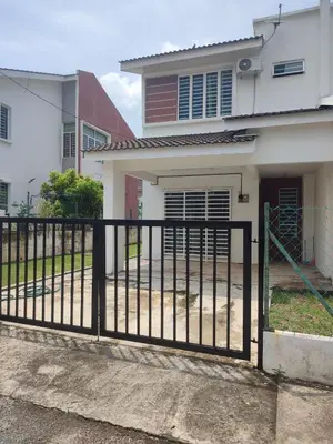 a black gate in front of a house at Suriati&Fhaiz Homestay in Sungai Petani