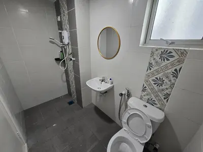 a bathroom with a toilet and a sink at Stay at Anderson Condo 161 Ipoh Town FREEWIFITVBOX in Ipoh