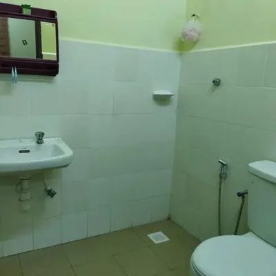 a bathroom with a toilet and a sink at Lily Impiana Homestay in Baling