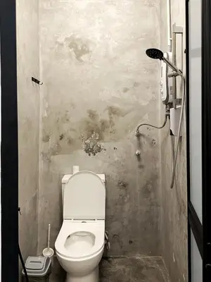 a bathroom with a white toilet in a room at Pine Armenian in George Town