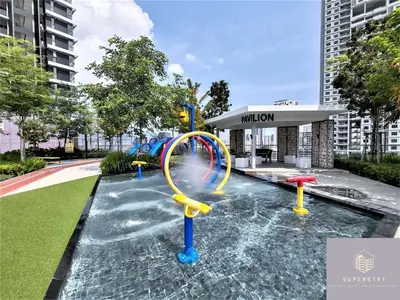 a water park with a water slide at Skyblue 2 Rooms Apartment, 4 plus 2 Pax at Urban Suites in Jelutong