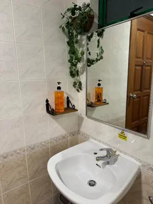 a bathroom with a sink and a mirror at Sevenseas Family Home Copthorne Cameron Highland in Brinchang
