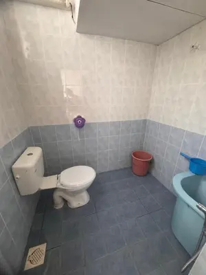 a bathroom with a toilet and a sink at Homestay Permai Lake View in Kampong Batu Lapan