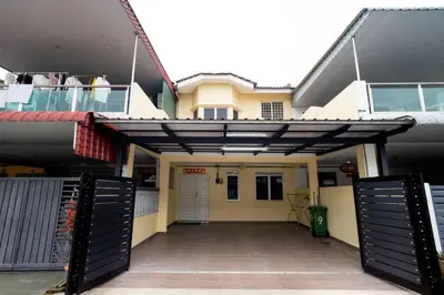 a view of a house with awning in front of it at Sweet 9ight Menglembu Falim Homestay in Ipoh