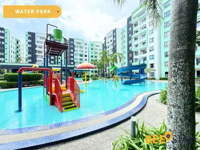 a water park with a slide and a playground at Ipoh City Centre Manhattan Condo Pool View NEW Unit in Ipoh