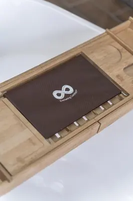 a table with a tray with a symbol on it at Saturn Hotel in George Town