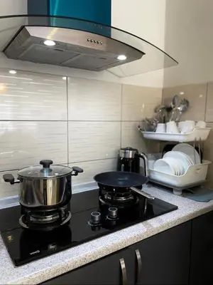 a kitchen with a stove with a pot on it at Mizu Homestay Kea Farm 10mins to BOH in Cameron Highlands