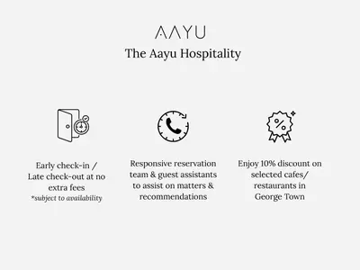 a diagram of the ayv hospitality logos at Aayu Seckchuan - 3 mins walk to Love Lane in George Town