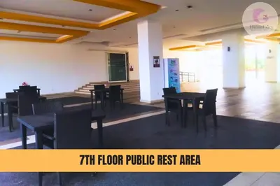a restaurant with tables and chairs in a room at The Majestic Condo Ipoh Home Fairy 5 in Ipoh