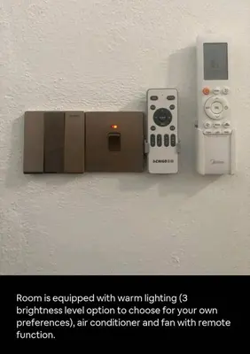 a room is equipped with warm lighting and wirelesslevel option to choose for your own at 1Pax Single Room in Bukit Mertajam Alma Impian in Juru