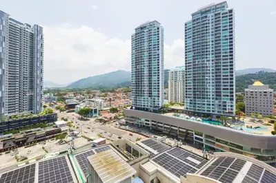 an aerial view of a city with tall buildings at 118 Island Plaza Penang in Tanjong Tokong