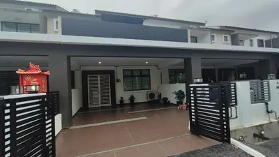 a house with a gate in front of it at Minimalist Heaven Near Tmn Intan in Sungai Petani