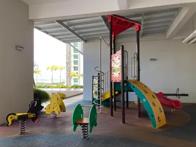 a play room with many different types of playground equipment at Straits Garden Suites Georgetown Penang 1BRcondo in George Town