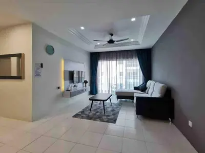 a living room with a couch and a table at Arcadia Homes 3A The Quintet, Cameron Highlands in Tanah Rata