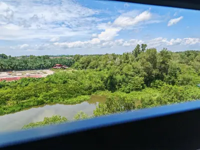 an aerial view of a river with trees at Modern Comfort Seri Iskandar in Seri Iskandar