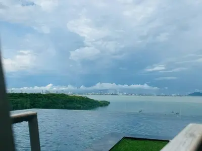 a view of a large body of water at Urban Suites Cozy Home with Netflix and Board games in Jelutong