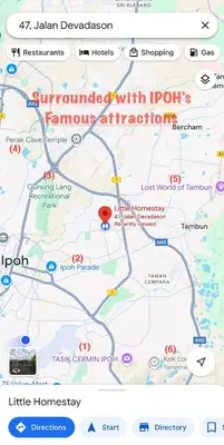 a map of the approximate route of the symposium at Little Homestay - \u5c0f\u5c0f\u6c11\u5bbf in Ipoh