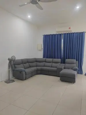 a living room with a couch and two chairs at Mysa at Tambun Ipoh in Kampong Batu Lapan