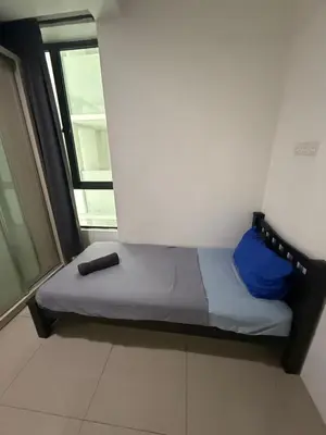 a small bed in a room with a window at Casa Kayangan Meru Ipoh 3BR DAISY -by Goswell in Ipoh