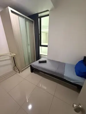 a small room with a bed and a window at Casa Kayangan Meru Ipoh 3BR DAISY -by Goswell in Ipoh