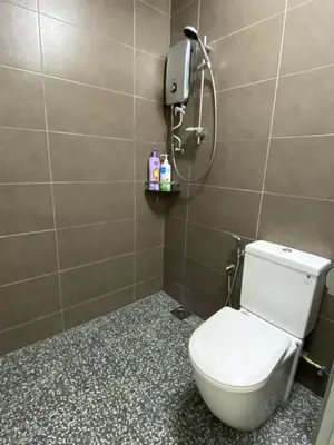 a bathroom with a toilet and a shower at Ipoh Budget in Ipoh