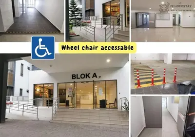a collage of photos of a building with a wheel chair accessible at Ammara Homestay 2 Palas Horizon Kea Farm in Cameron Highlands