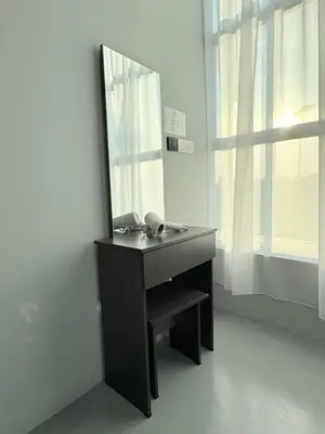 a dressing table with a mirror and a sink at KB Penang Guest House1-8pax in Kepala Batas