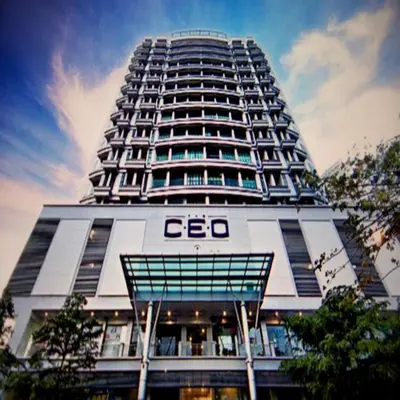 a tall building with the ceco logo on it at The CEO Executive Suites in Bayan Lepas