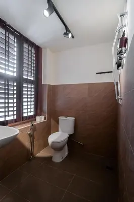 a bathroom with a toilet and a sink at Melayu Villa by Aayu - 8 mins walk to Armenian St in George Town
