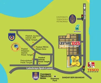 a map of the texas resort uso at Musa Seri Iskandar Homestay in Seri Iskandar