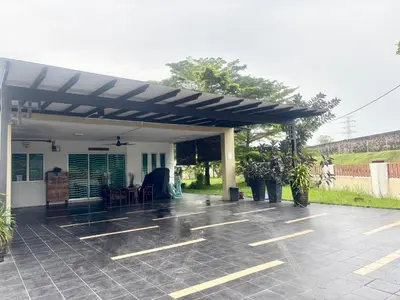 a patio with a roof over a house at Hannah Homestay Ipoh in Ipoh