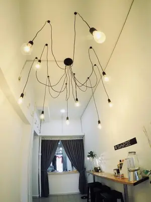 a chandelier hanging from the ceiling in a room at 35Mandalay at Georgetown 5 bedroom for 7-15 pax in George Town